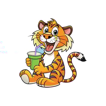 Tiger is Powerful majestic solitary striped predator. vector
