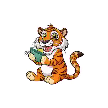 Tiger is Powerful majestic solitary striped predator. vector