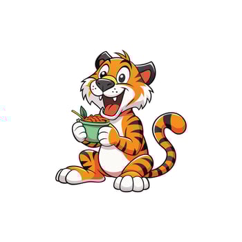 Tiger is Powerful majestic solitary striped predator. vector