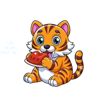 Tiger is Powerful majestic solitary striped predator. vector