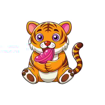 Tiger is Powerful majestic solitary striped predator. vector