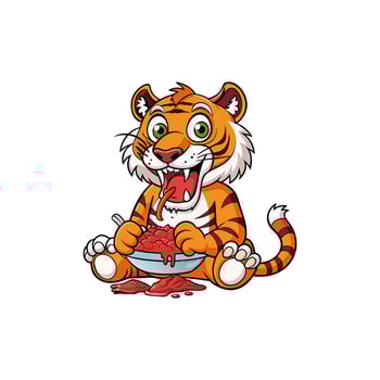 Tiger is Powerful majestic solitary striped predator. vector