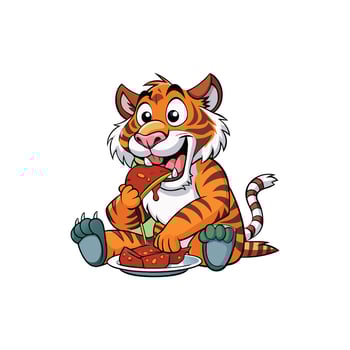 Tiger is Powerful majestic solitary striped predator. vector