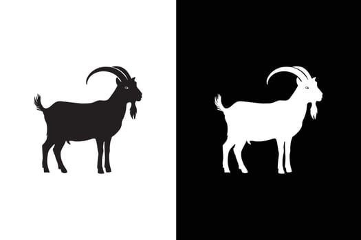 Goat icon silhouette. Goat silhouette black white background illustration. vector