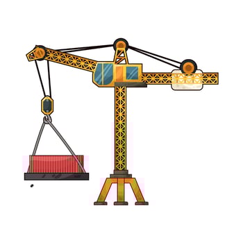 Illustration of tower crane vector