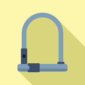 Bike u lock keeping bicycle safe and secure from theft vector