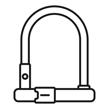 Bike u lock keeping bicycle safe from theft vector
