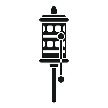 Tibetan prayer wheel spinning on stand icon vector
