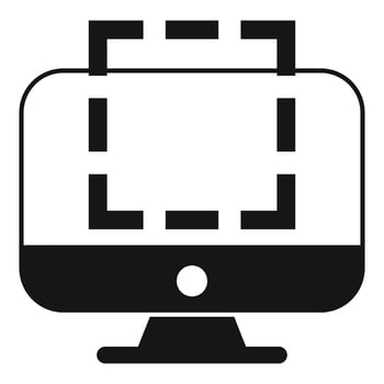Computer displaying image editing software interface icon vector