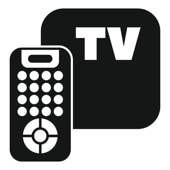 Tv set top box with remote control changing channels icon vector