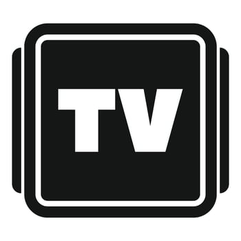 Tv button icon showing television and channel vector