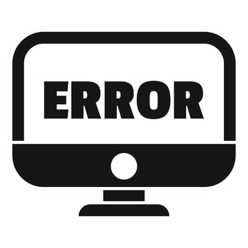 Computer monitor displaying error message icon vector
