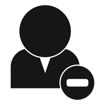 Businessman with minus sign is deleting user account vector