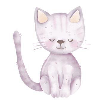 Watercolor Adorable Sleeping Cat Illustration for Cozy Decor png