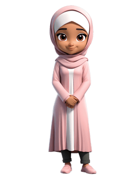 3D characters for girls wearing Islamic clothes png