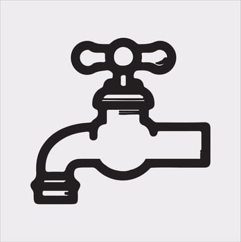 faucet line Art illustration silhouette on white background vector