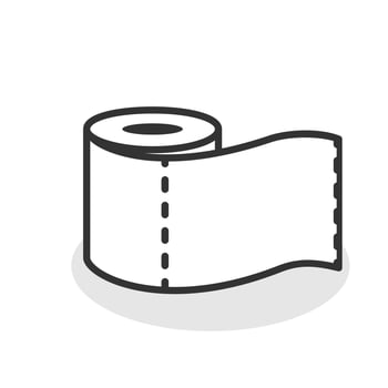 Tissue toilet paper icon isolated illustration. vector