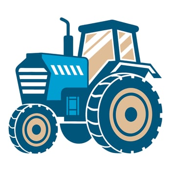 Blue Farm Tractor vector