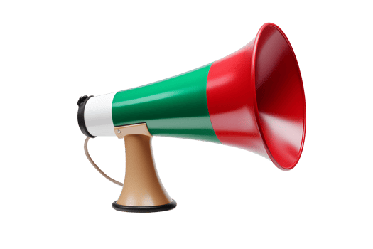 Colorful megaphone isolated on transparent background png
