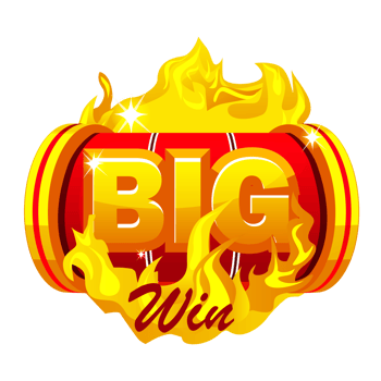 Big win banner. A burning slot machine wins the jackpot. Fire casino concept. Hot 777. png