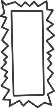 Wavy border frame. Rectangle square scallop shape. Squiggle hand drawn doodle box. Retro curved decorative simple decoration. Retro aesthetic lines png