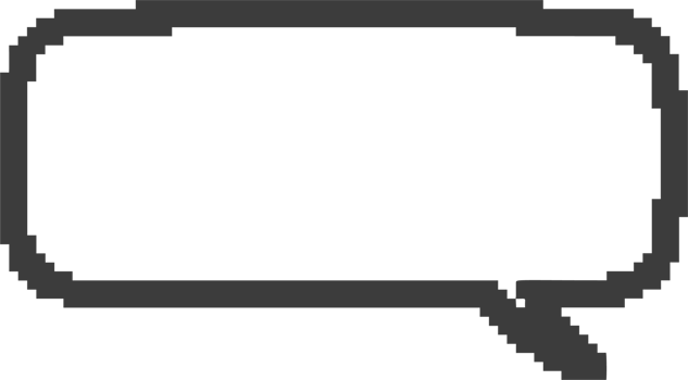 Pixel speech bubble for game design and chart. Retro chat box for dialog comment and messages. Conversation balloon shape. 8 bit cartoon element png