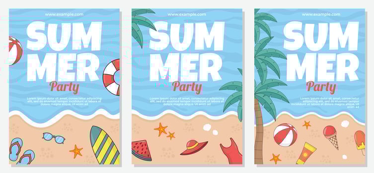 summer party festival banner poster template vector