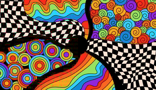 Abstract hippie decor. vector