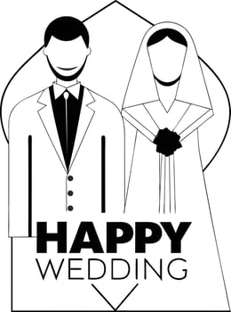 Illustration Of A Muslim Wedding Couple vector