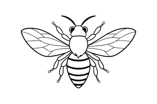 Honeybee silhouette art illustration vector