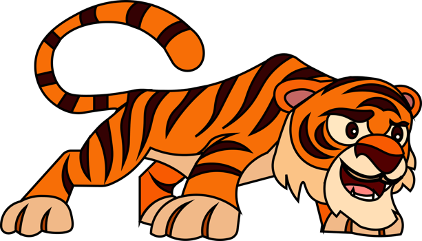 Borderline and Color Fill Sumatran Tiger png