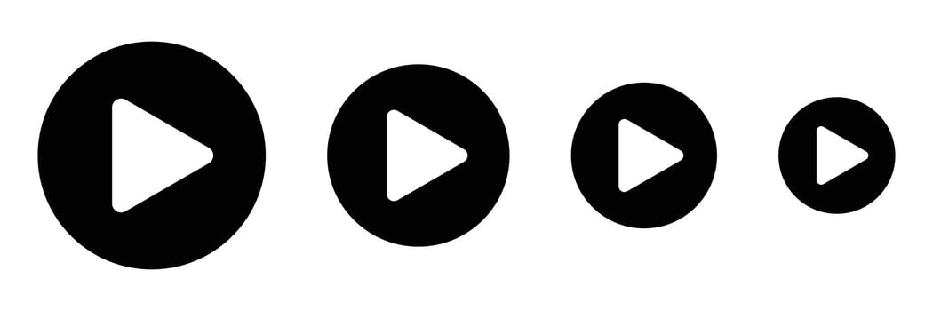 A set of play button icons by size. vector