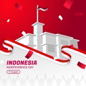 Indonesia independence day social media template vector