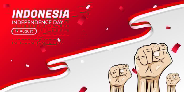 Indonesian independence day banner template vector