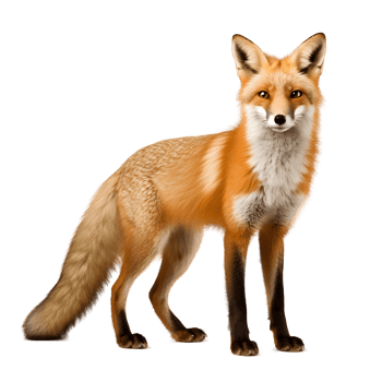fox isolated on transparent background png