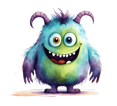 little cute monster isolated on transparent background png