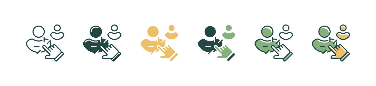 hand point cursor clicking human resource job interview icon hired employee recruitment agreement accepted symbol illustration vector