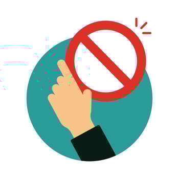 Man holding stop sign. vector