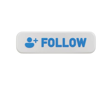 3d social media follow button icon illustration vector