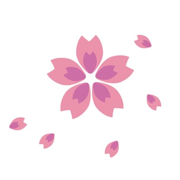 Scattered cherry petals. The season of spring. vector