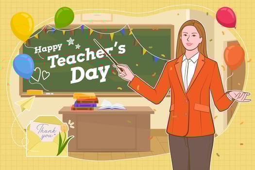 Happy teachers day congratulations. vector