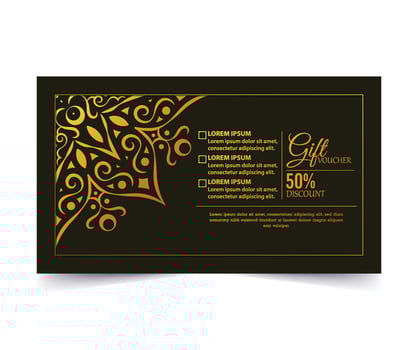 Luxury gold gift voucher template vector