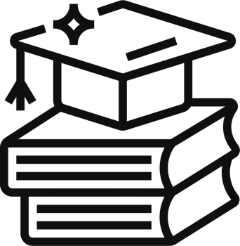 A graduation cap is on top of a stack of books png