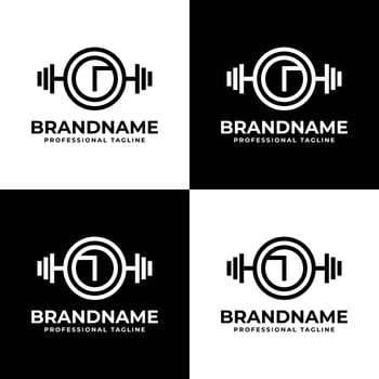 Letter G and J Barbell Gym Logo, Perfect for Fitness Centers and Gyms vector