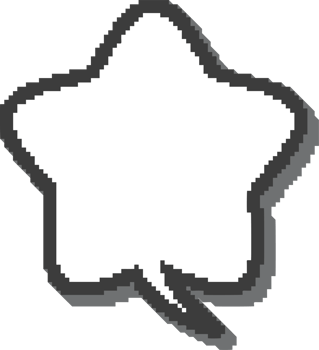 Pixel speech bubble for game design and chart. Retro chat box for dialog comment and messages. Conversation balloon star shape. 8 bit cartoon element png