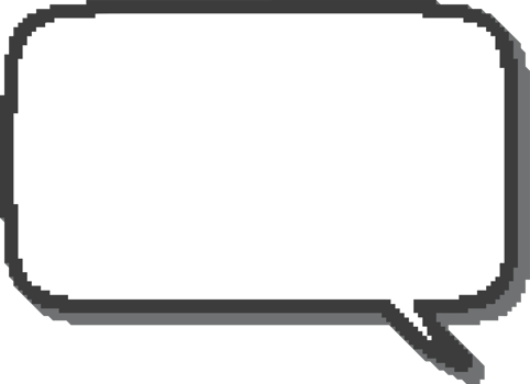 Pixel speech bubble for game design and chart. Retro chat box for dialog comment and messages. Conversation balloon shape. 8 bit cartoon element png