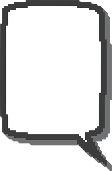 Pixel speech bubble for game design and chart. Retro chat box for dialog comment and messages. Conversation balloon shape. 8 bit cartoon element png