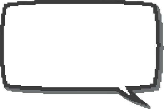 Pixel speech bubble for game design and chart. Retro chat box for dialog comment and messages. Conversation balloon shape. 8 bit cartoon element png