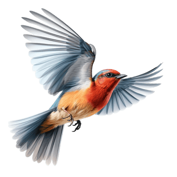 flying bird isolated against transparent background png