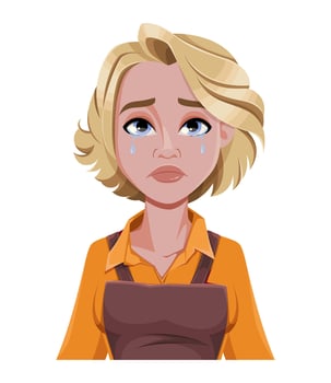 Face expression of beautiful woman barista vector